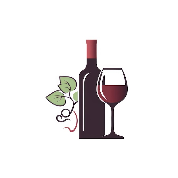 Einfaches Logo des Weinladens mit flachem Design, generative KI