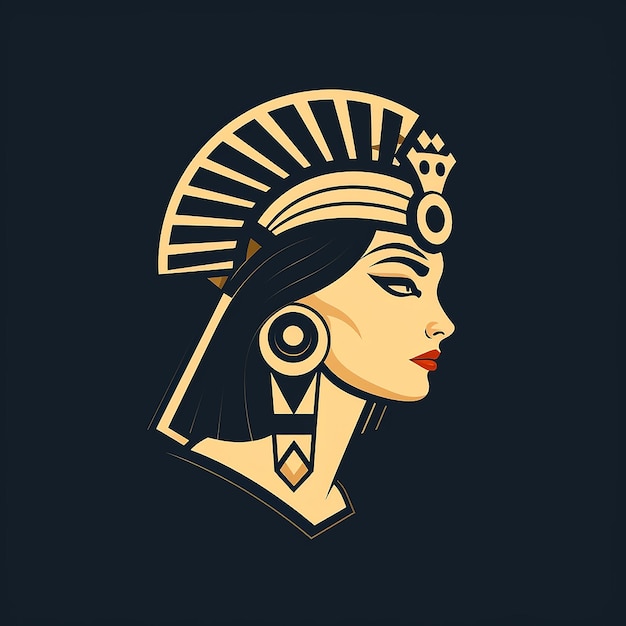 einfaches minimalistisches Kleopatra-Logo im Vektor