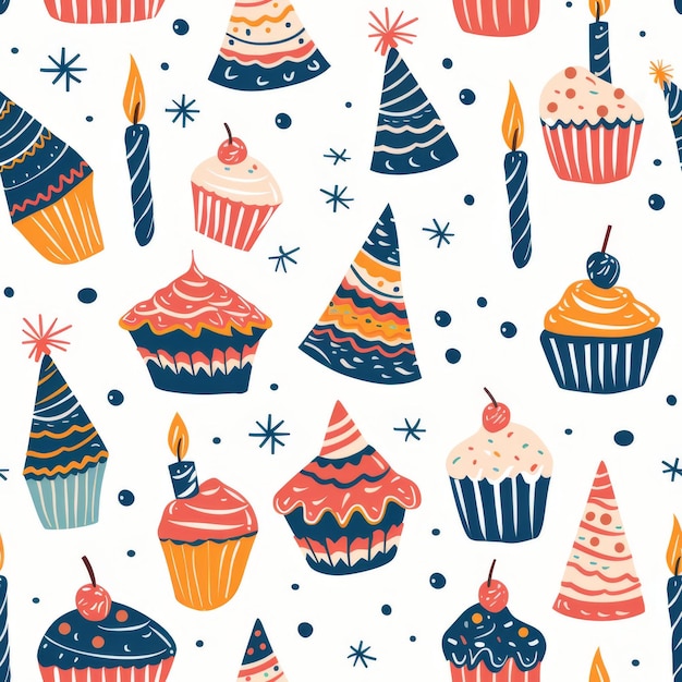 Einfaches nahtloses Geburtstagsparty-Muster