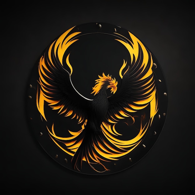 Einfaches Phoenix-Logo auf schwarzem Hintergrund