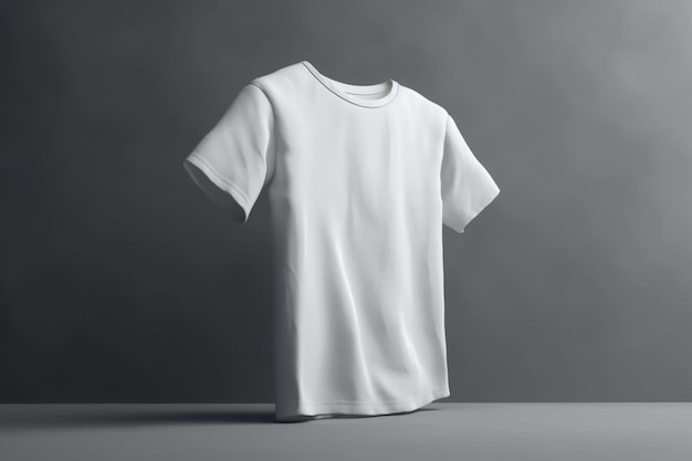 Einfachheit vom Feinsten 3D leeres weißes T-Shirt-Modell auf neutralem Hintergrund
