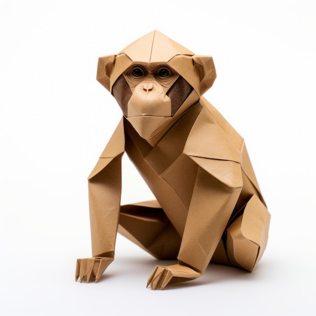 Einfarbiger Origami-Affen Ein von National Geographic inspiriertes Meisterwerk