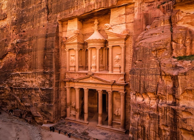 Eingang der Schatzkammer von Al Khazneh in Petra. Jordanien