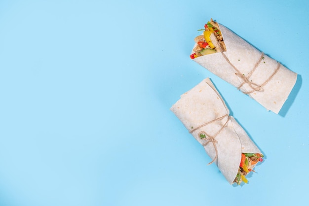 Eingewickelter Sandwich-Burrito oder Shawarma
