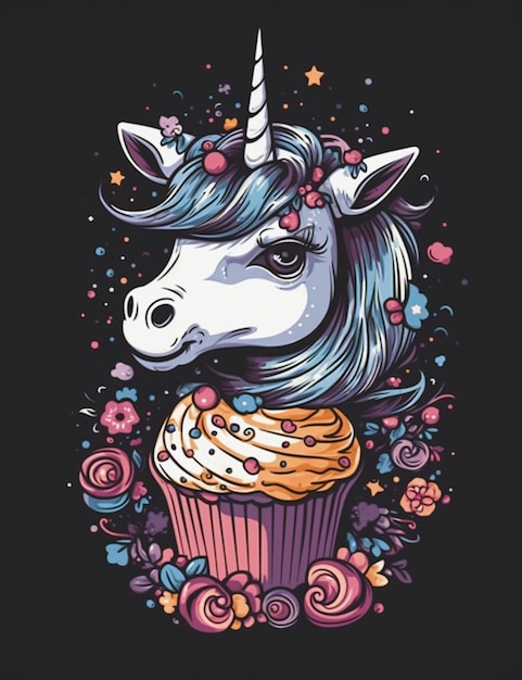 Einhorn-Cupcake-Clip-Art