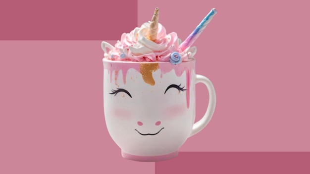 Einhorn-rosafarbenes Becher-Design