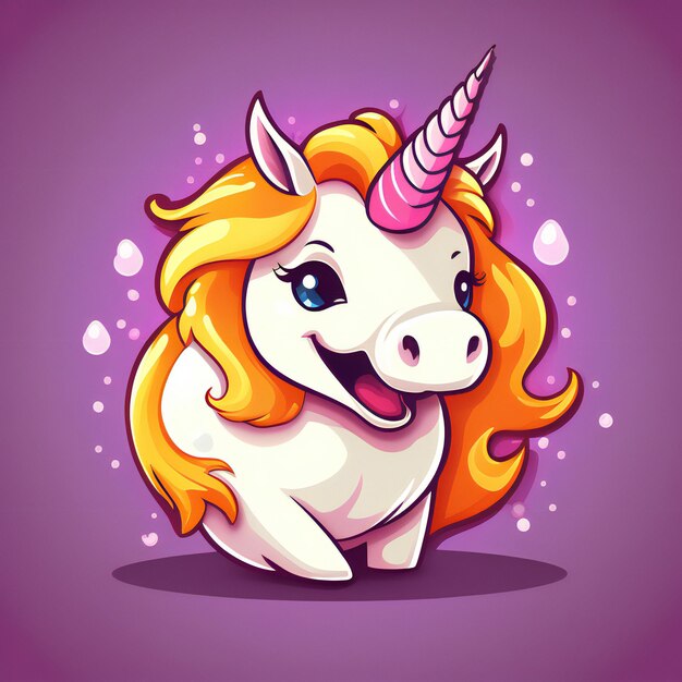 Einhorn schöne 2D Cute Einhorn Charakter Einhorn Geburtstag Cute Einhörner Biss Liebe Cartoon Vektor