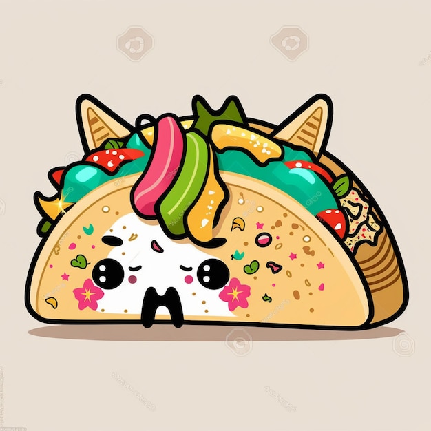 Einhorn-Taco-Vektor-Illustration