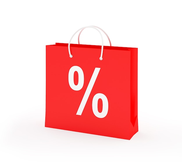 Einkaufstasche mit Prozentzeichen