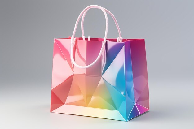 Einkaufstaschen 3D-Illustration auf isoliertem Hintergrund, erstellt mit generativer KI