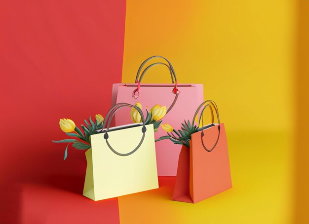 Einkaufstaschen in verschiedenen Farben