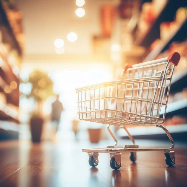 Einkaufswagen im Supermarkt