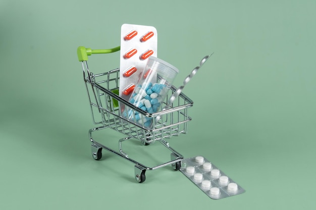 Einkaufswagen mit Medikamenten