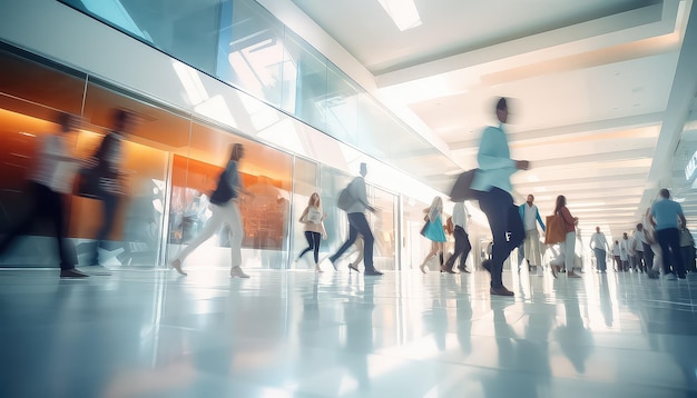 Einkaufszentrum mit verschwommenen Menschen für Black Friday