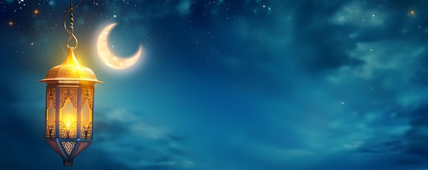 Einladung zum Iftar-Dinner im heiligen Monat Ramadan Kopie des Weltraumbanners mit Laterne und Daten