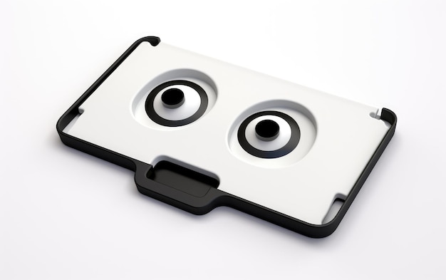 einsame Plastik-Webcam-Augen 3D auf weißem Hintergrund
