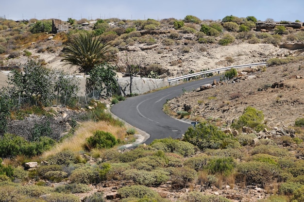 Einsame Straße in der Wüste Teneriffa Kanarische Inseln