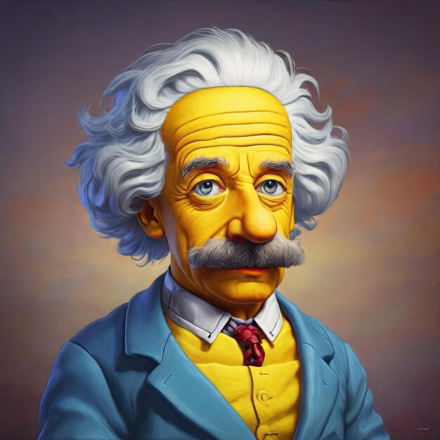 Foto einstein en el estilo de los simpson