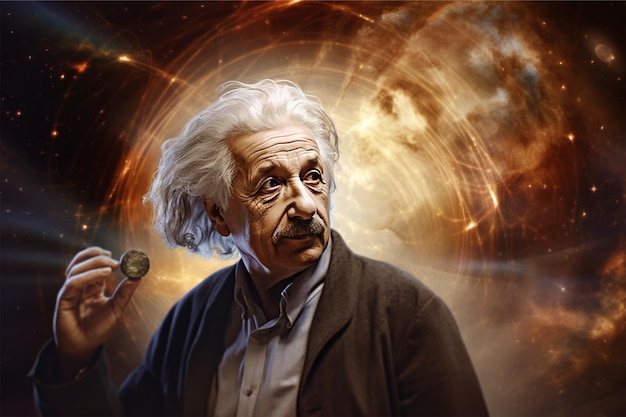 Foto einstein mit science cosmic