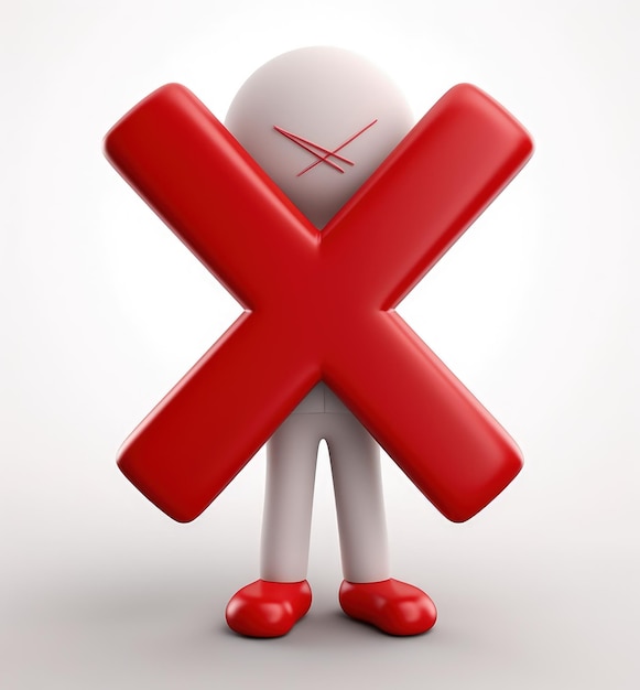 Eintrittverbot ein 3D-Verbot-Konzept mit einem roten X-Zeichen eine virtuelle Warnung, die den eingeschränkten Zugang für Banner und Websites symbolisiert, um digitale Sicherheit und Kontrolle in einem visuell wirkungsvollen Design zu gewährleisten