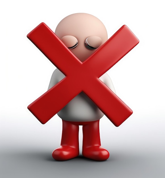 Foto eintrittverbot ein 3d-verbot-konzept mit einem roten x-zeichen eine virtuelle warnung, die den eingeschränkten zugang für banner und websites symbolisiert, um digitale sicherheit und kontrolle in einem visuell wirkungsvollen design zu gewährleisten