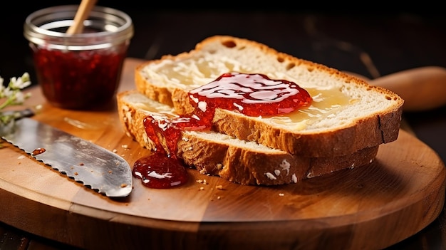 Einzeles Brot mit Honig