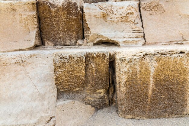 Foto einzelheiten aus den großen pyramiden in giza