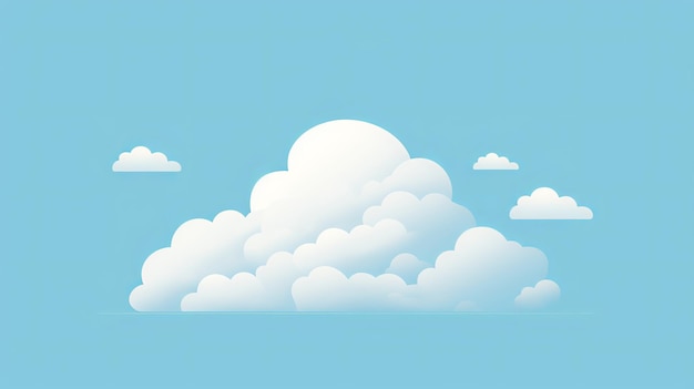 Einzelne Cloud-Cartoon-Flatflat-Illustration. Minimale Auflistung einer einzelnen generativen KI