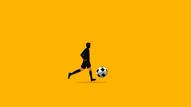 Einzelne Fußball-Cartoon-Flatflat-Illustration. Minimale Listen in generativer KI