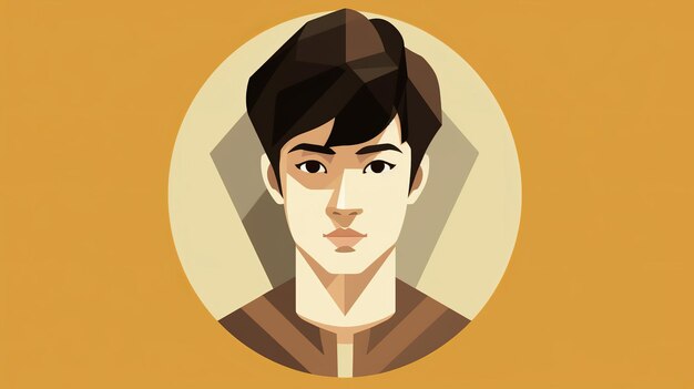 Einzelne koreanische Idol-Cartoon-Flatflat-Illustration Minimalistische generative KI