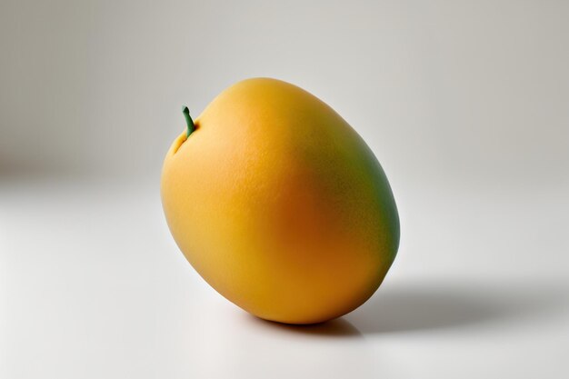 Einzelne Mangofrucht auf einem weißen Hintergrund
