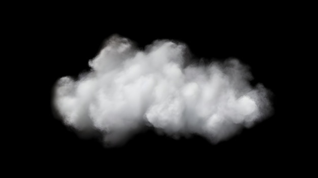 Einzelne weiße Wolken auf einem schwarzen Hintergrund sind echte Wolken