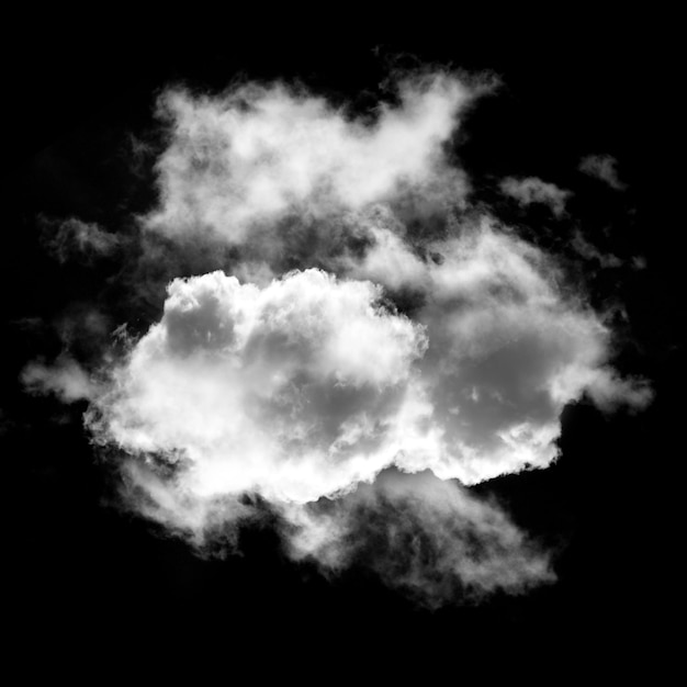 Einzelne Wolke über schwarzem Hintergrund 3D-Illustration