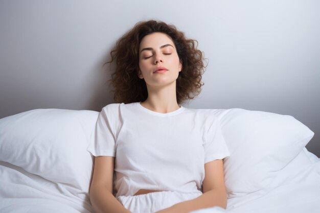 Einzelperson, die achtsame Meditation zur Schlafhygiene praktiziert