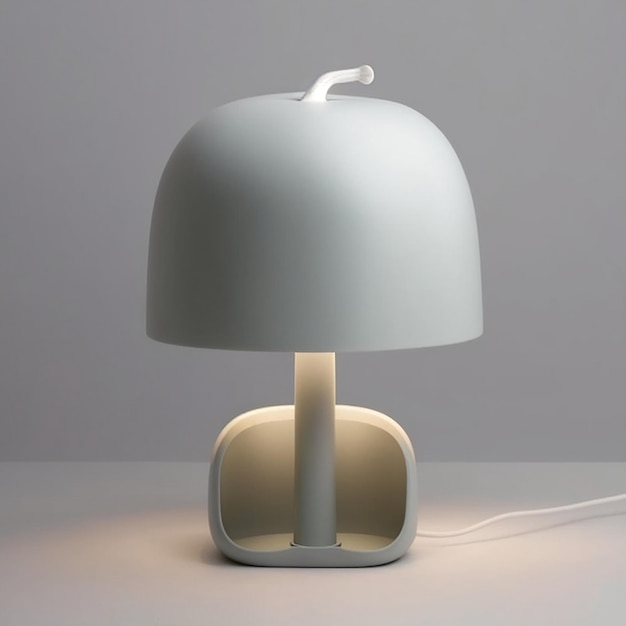 Einzigartige Tischlampe, inspiriert von Benjamin Hubert mit minimalistischer Ästhetik und generativer KI aus nachhaltigen Materialien