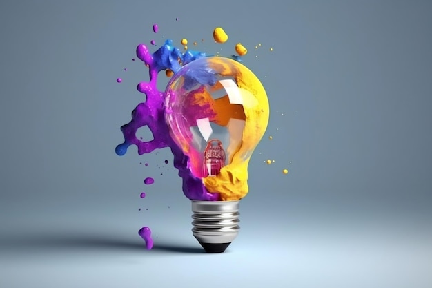 Einzigartiges kreatives Ideenkonzept mit Beleuchtungsinnovation und brillanter generativer KI