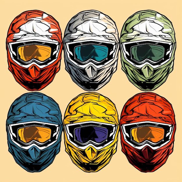 Einzigartiges Motocross-Helm-Grafikkasten mit Impasto-Textur
