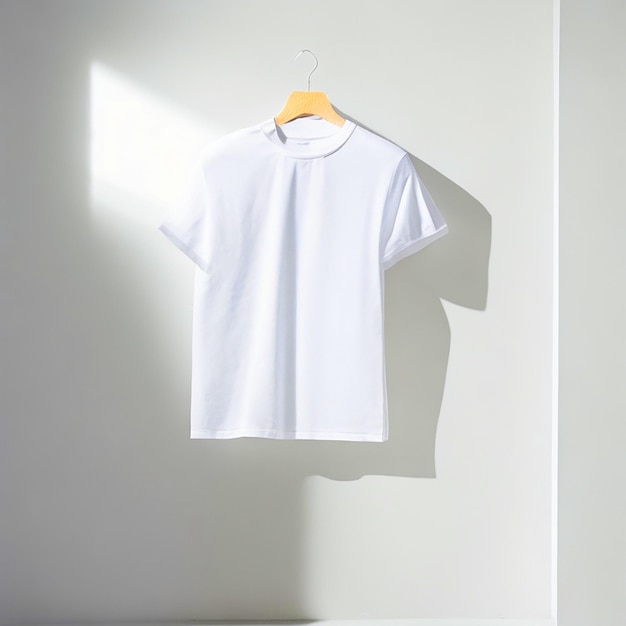 einziges weißes T-Shirt-Mockup weißer Hintergrund