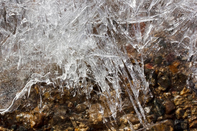 Eis Das gefrorene Wasser Winterhintergrund