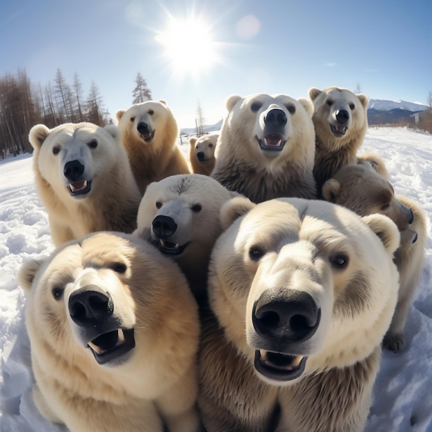 Eisbär am Nordpol im Winter