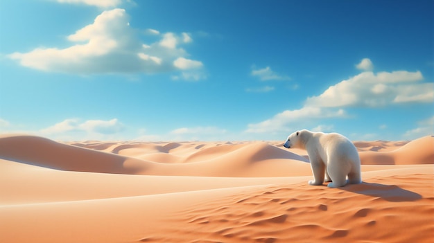 Eisbär am Nordpol mit einem malerischen Blick auf die Schneeberg im Winter
