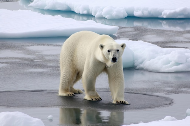 Eisbär auf Eis Konzept der globalen Erwärmung