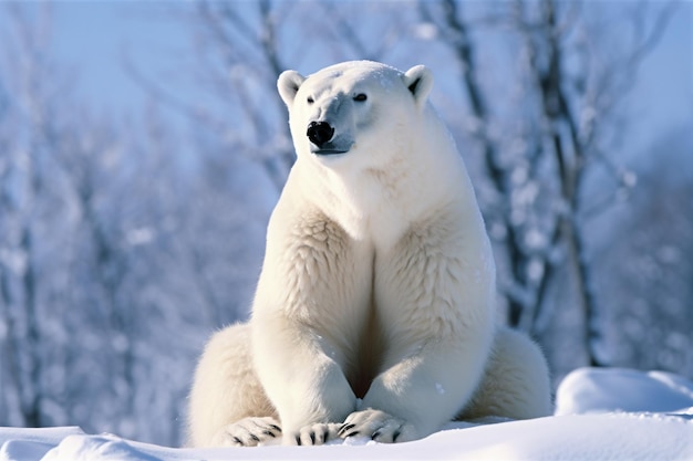 Eisbär sitzt im Schnee