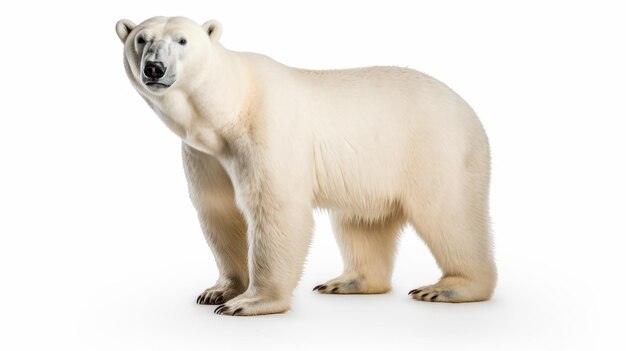 Foto eisbär voller körper auf weißem hintergrund