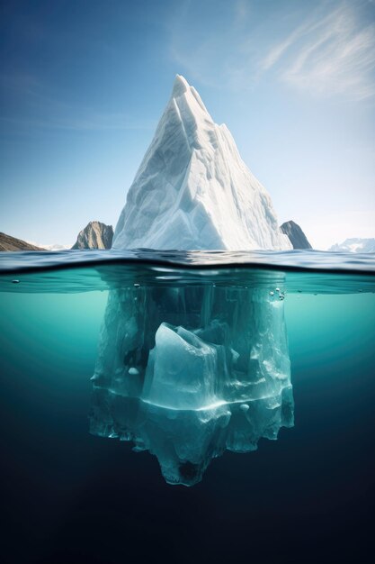 Eisberg im klaren blauen Wasser