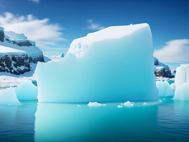 Eisberg im Ozean am Tag mittags Licht KI generiert