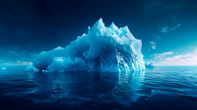 Eisberg-Konzept Unterwasserrisiko dunkle versteckte Bedrohung oder Gefahrenkonzept Zentrale Komposition Hintergrundillustration digital Generative KI