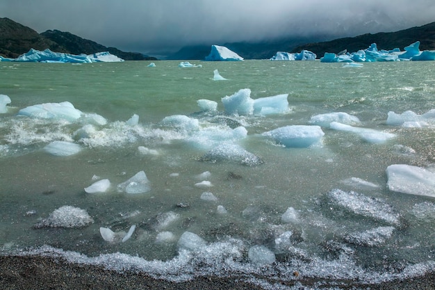 Eisberge im Grey Lake Patigonia Chile