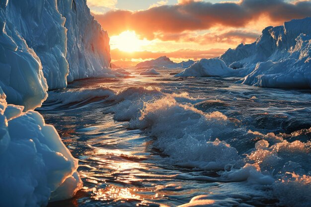 Eisberge im Ozean