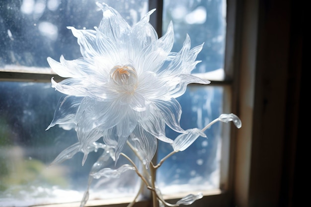 Eisblume am Fenster